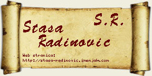 Staša Radinović vizit kartica